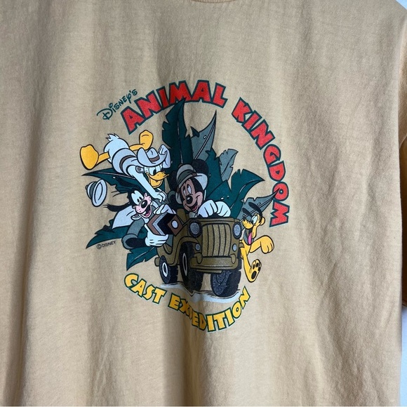 Vintage Disney Animal Kingdom Cast Expedition T-Shirt Yellow Cotton Size L Large - Picture 5 of 14